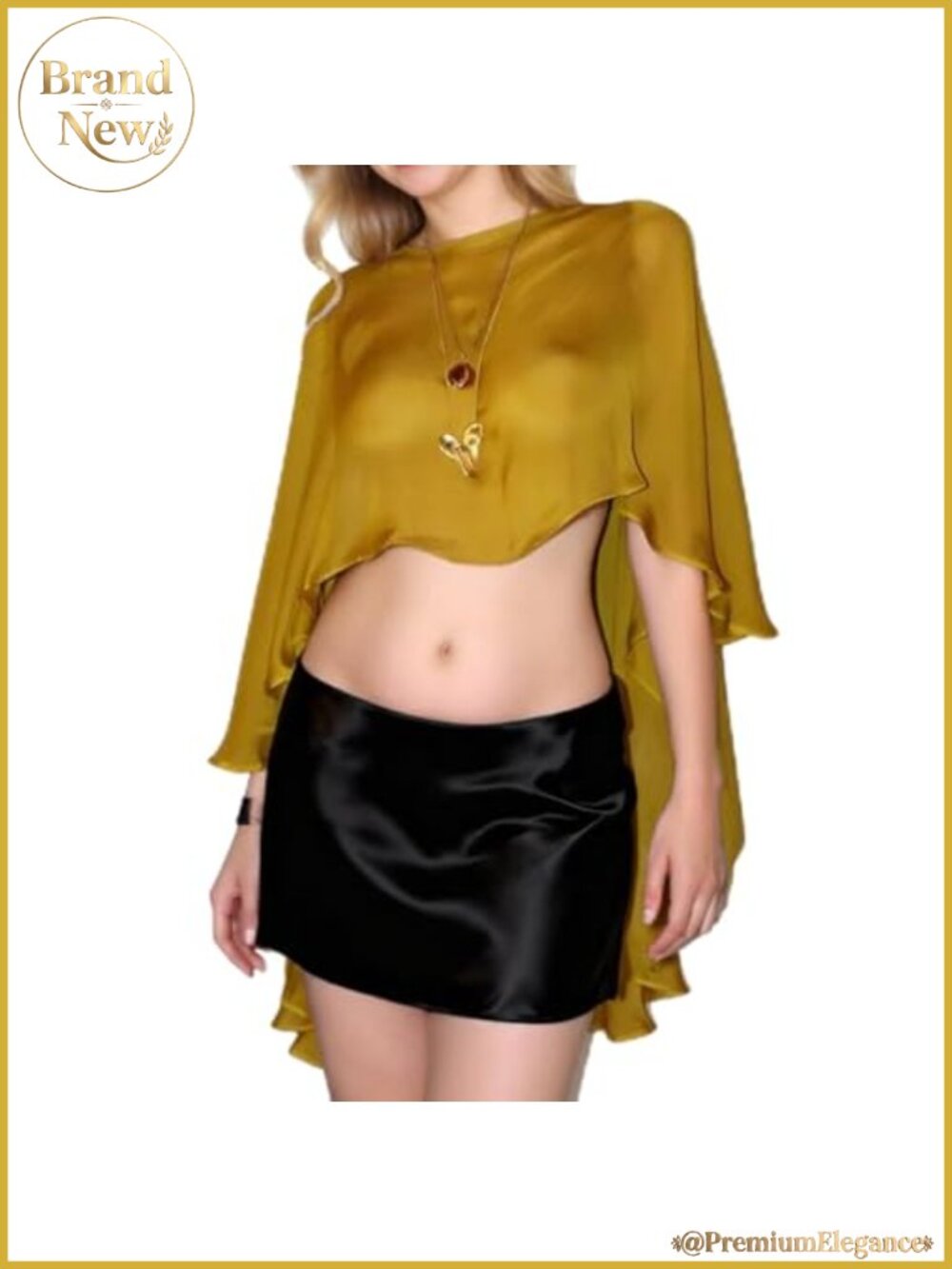 Sheer Chiffon Shawl Wrap Asymmetrical High Low Cape Evening Cover Up